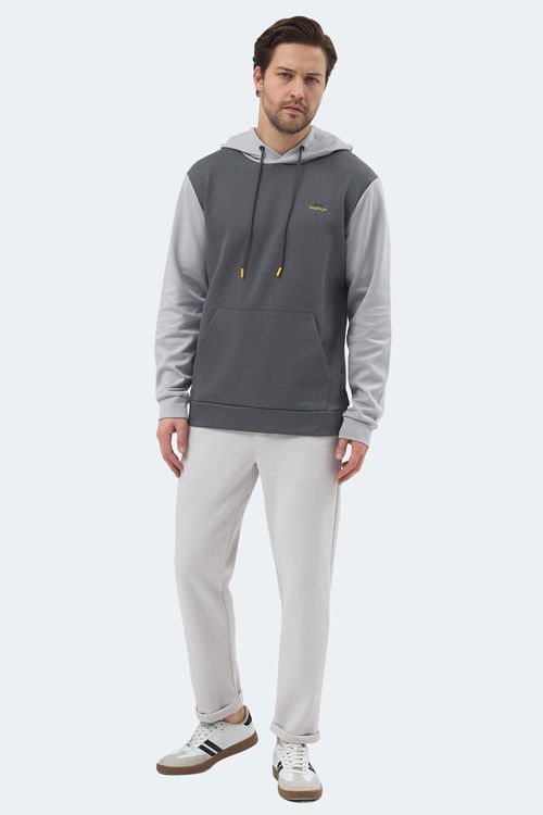 Slazenger VIOLA Erkek Kapüşonlu Cepli Koyu Gri / Siyah Sweatshırt