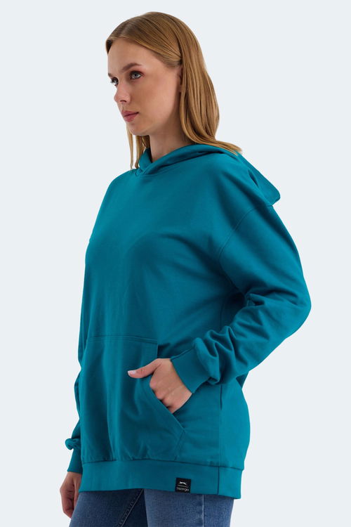 Slazenger VIOLENCE Unisex Kapüşonlu Cepli Oversıze Petrol Sweatshırt Slazenger VIOLENCE Unisex Kapüşonlu Cepli Oversıze Petrol Sweatshırt