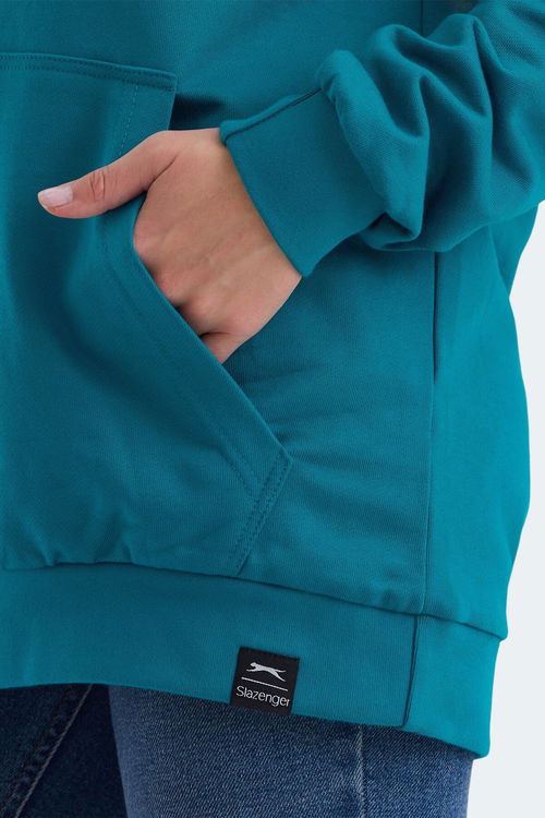 Slazenger VIOLENCE Unisex Kapüşonlu Cepli Oversıze Petrol Sweatshırt Slazenger VIOLENCE Unisex Kapüşonlu Cepli Oversıze Petrol Sweatshırt