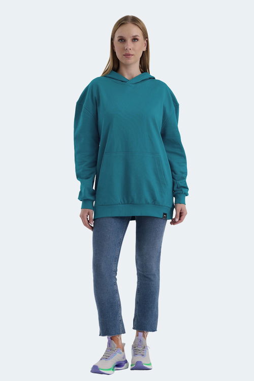 Slazenger VIOLENCE Unisex Kapüşonlu Cepli Oversıze Petrol Sweatshırt Slazenger VIOLENCE Unisex Kapüşonlu Cepli Oversıze Petrol Sweatshırt