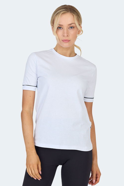 Slazenger VITYA Kadın Tişört Beyaz - Siyah - Kırmızı
