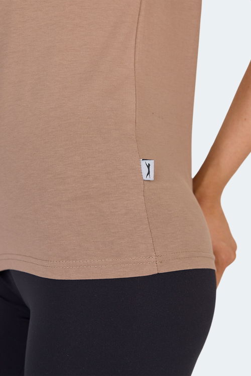 Slazenger VITYA Kadın Tişört Beyaz - Siyah - Vizon
