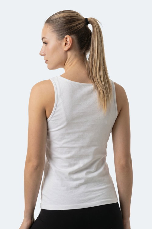Slazenger VLADLEN Kadın Slim Fıt Kolsuz Beyaz Atlet