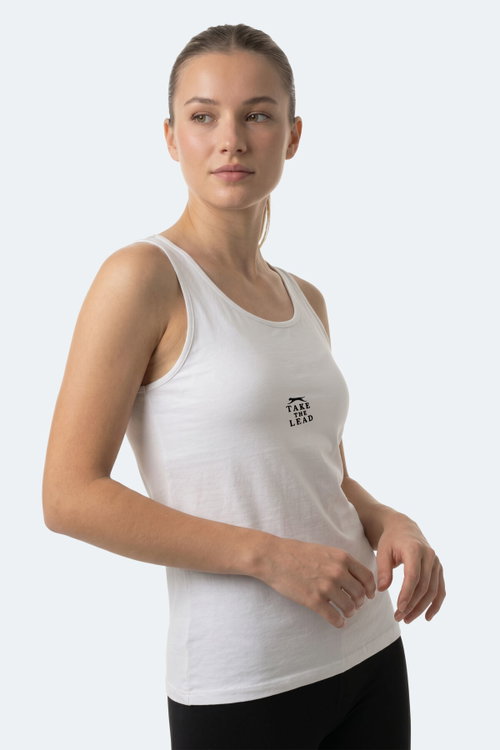 Slazenger VLADLEN Kadın Slim Fıt Kolsuz Beyaz Atlet