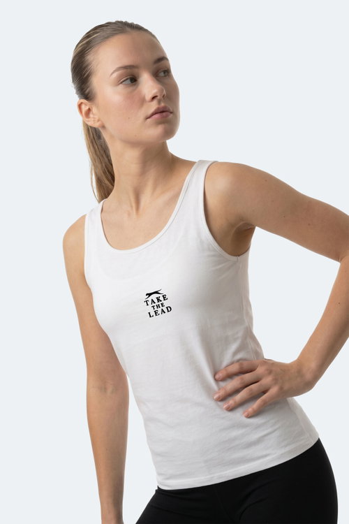 Slazenger VLADLEN Kadın Slim Fıt Kolsuz Beyaz Atlet
