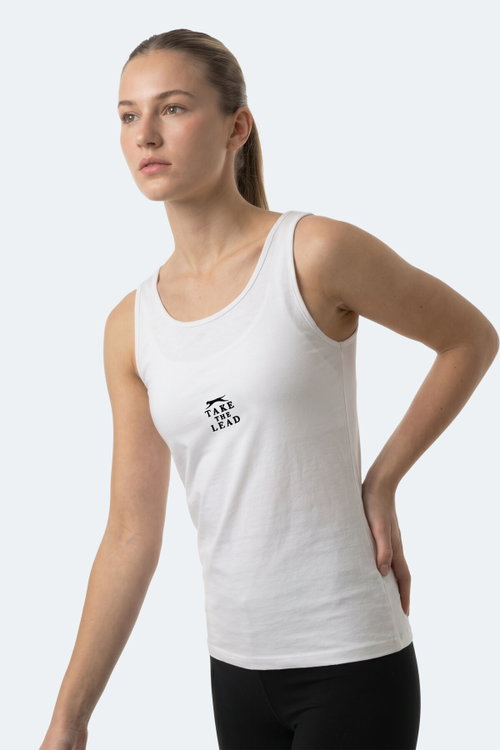 Slazenger VLADLEN Kadın Slim Fıt Kolsuz Beyaz Atlet