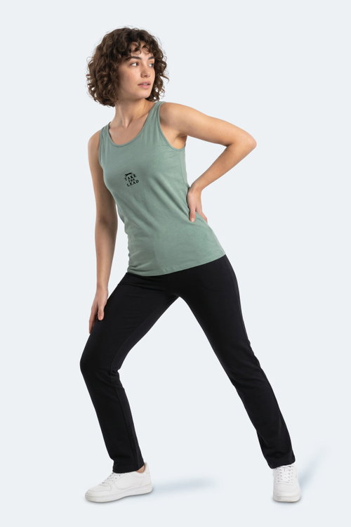 Slazenger VLADLEN Kadın Slim Fıt Kolsuz Su Yeşili Atlet