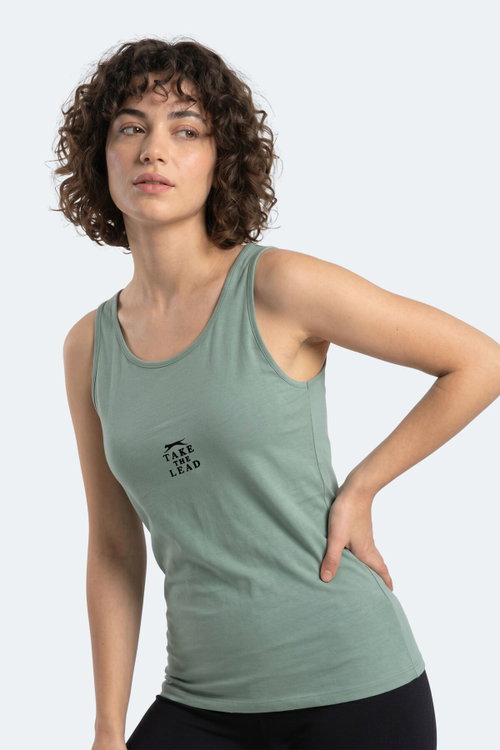 Slazenger VLADLEN Kadın Slim Fıt Kolsuz Su Yeşili Atlet