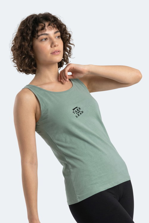 Slazenger VLADLEN Kadın Slim Fıt Kolsuz Su Yeşili Atlet