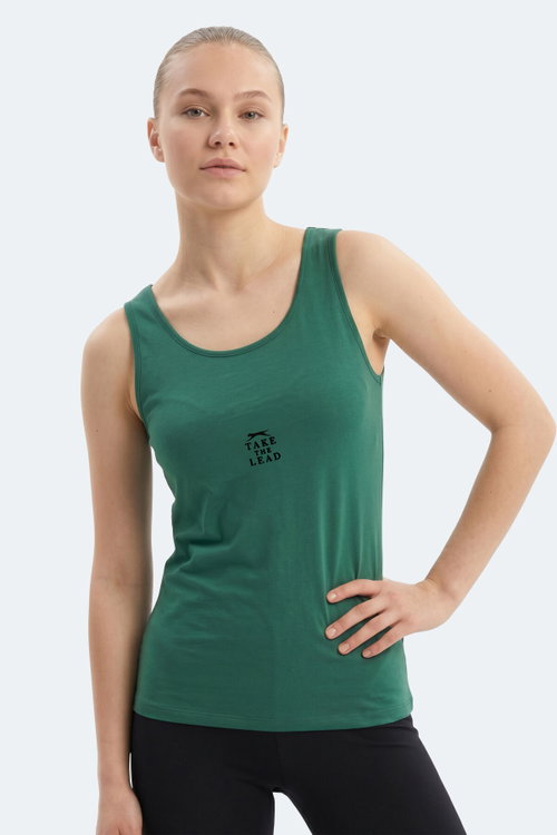 Slazenger VLADLEN Kadın Slim Fıt Kolsuz Yeşil Atlet